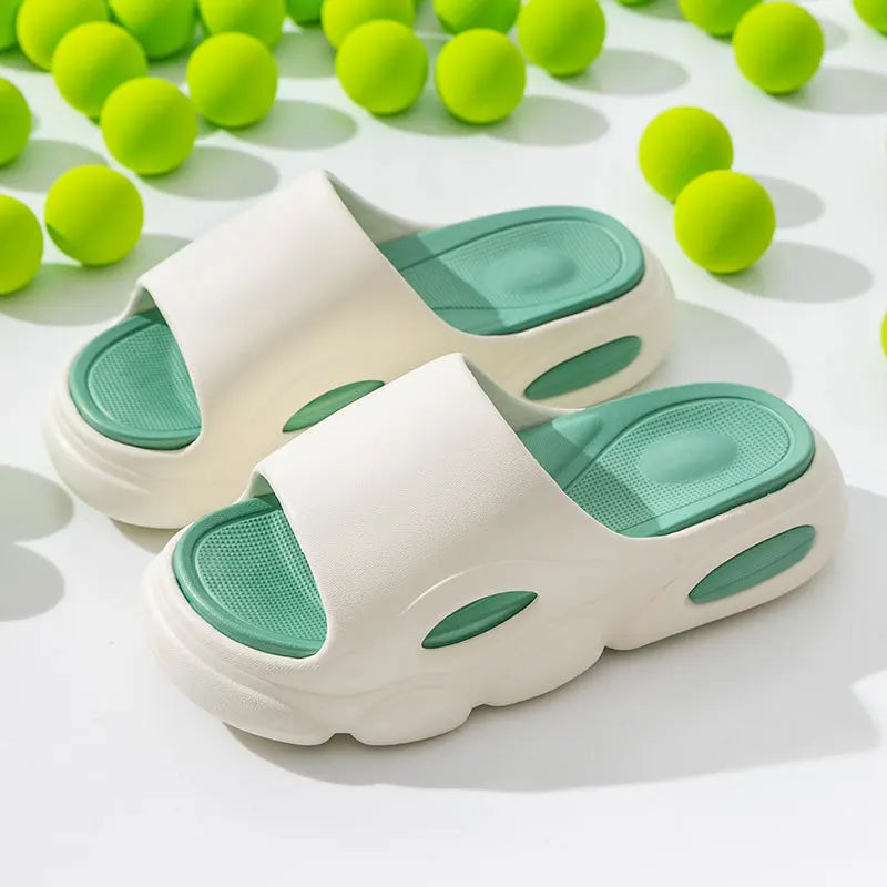 Thick Sole Soft House Slipper For Men/Women - Thick Bottom Increases Leg Length - Height Boosted House Chappal - White